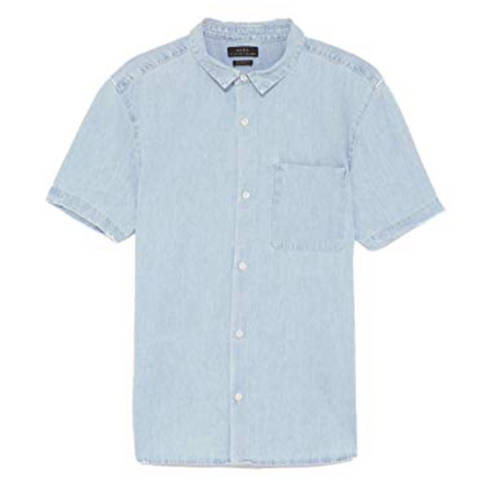 Zara Men’s relaxed fit short sleeve denim shirt L